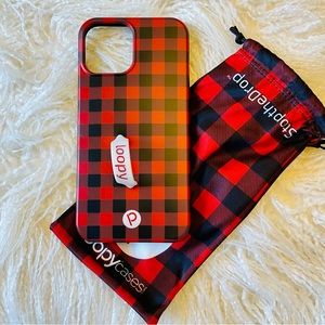 LOOPY CASE iPhone 12 Pro Max Black & Red Buffalo Check Plaid  EUC Righty